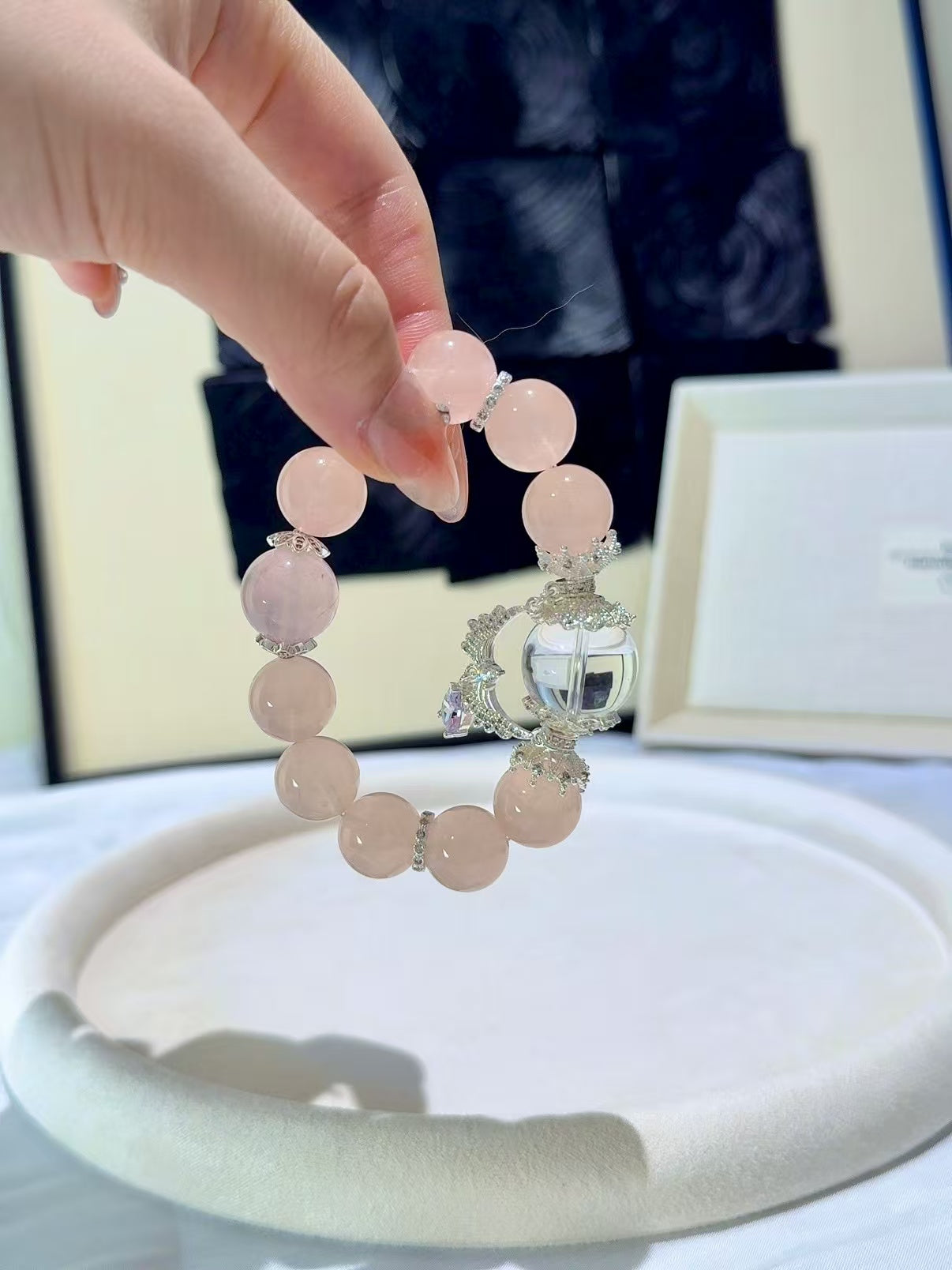 Healing Harmony: Rose Quartz & Clear Quartz Bracelet (14mm)