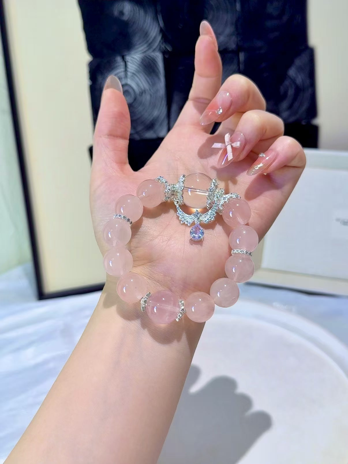 Healing Harmony: Rose Quartz & Clear Quartz Bracelet (14mm)