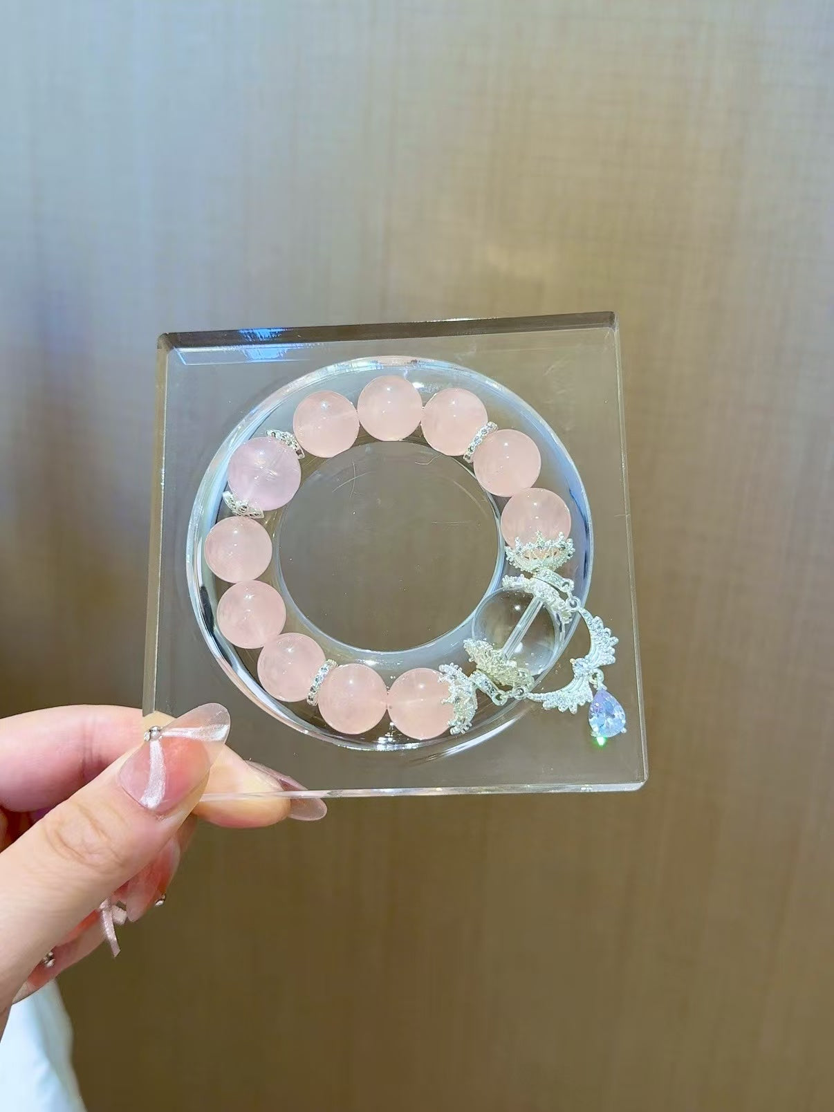 Healing Harmony: Rose Quartz & Clear Quartz Bracelet (14mm)