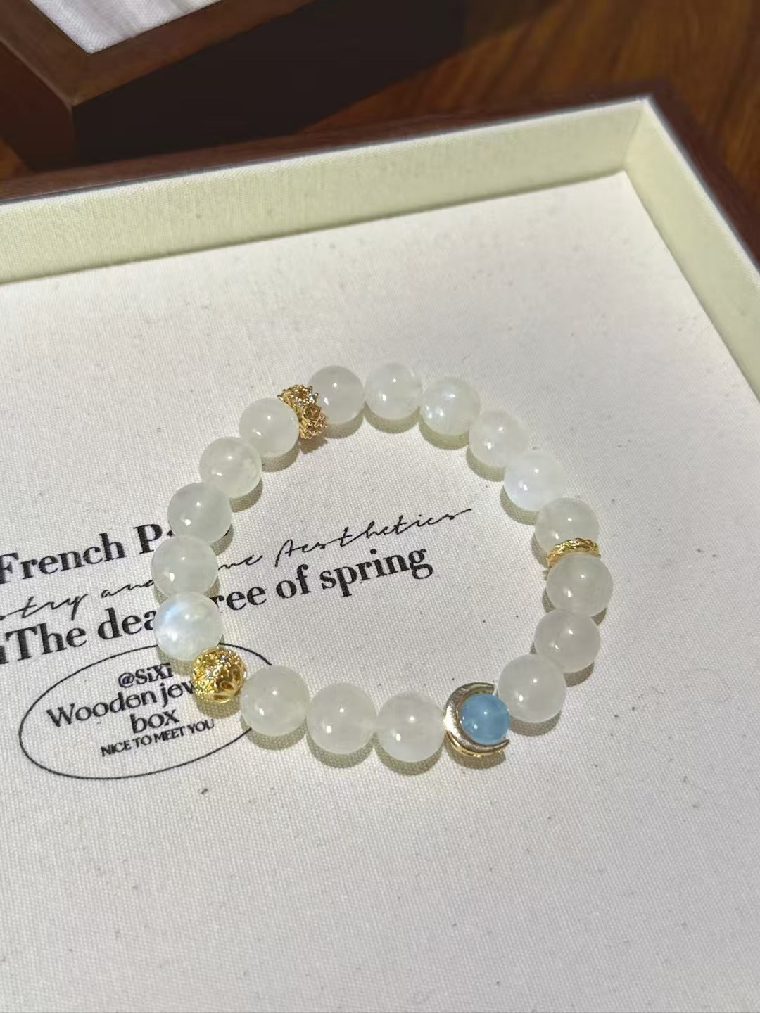 Lunar Harmony Crystal Bracelet - Blue Moonstone & Aquamarine