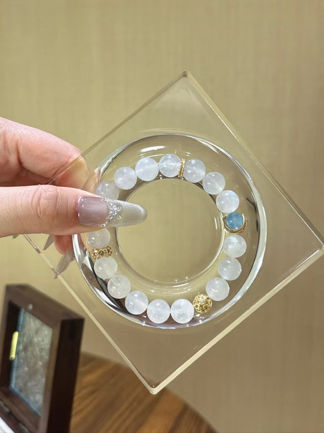 Lunar Harmony Crystal Bracelet - Blue Moonstone & Aquamarine