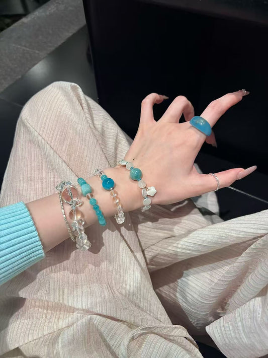 Oceanic Serenity Crystal Bracelet Set