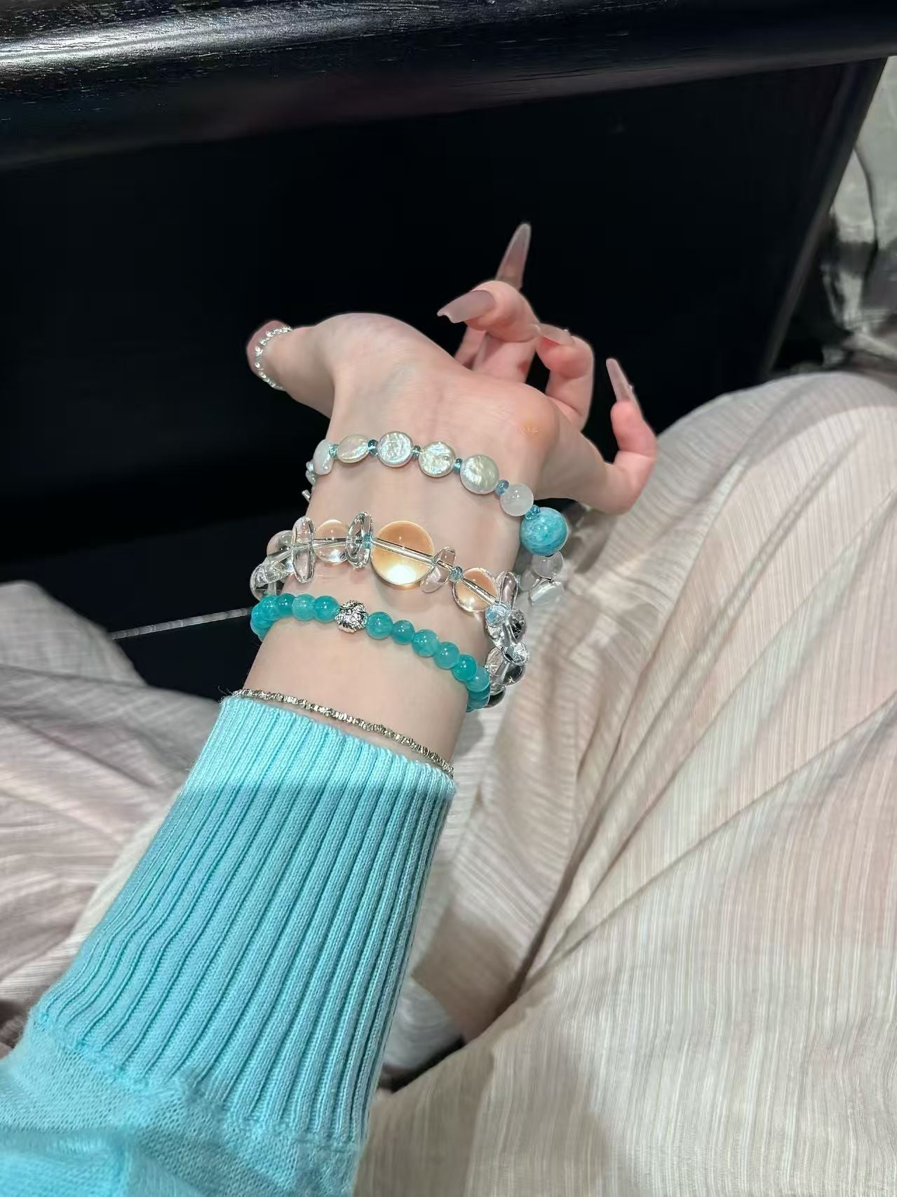 Oceanic Serenity Crystal Bracelet Set