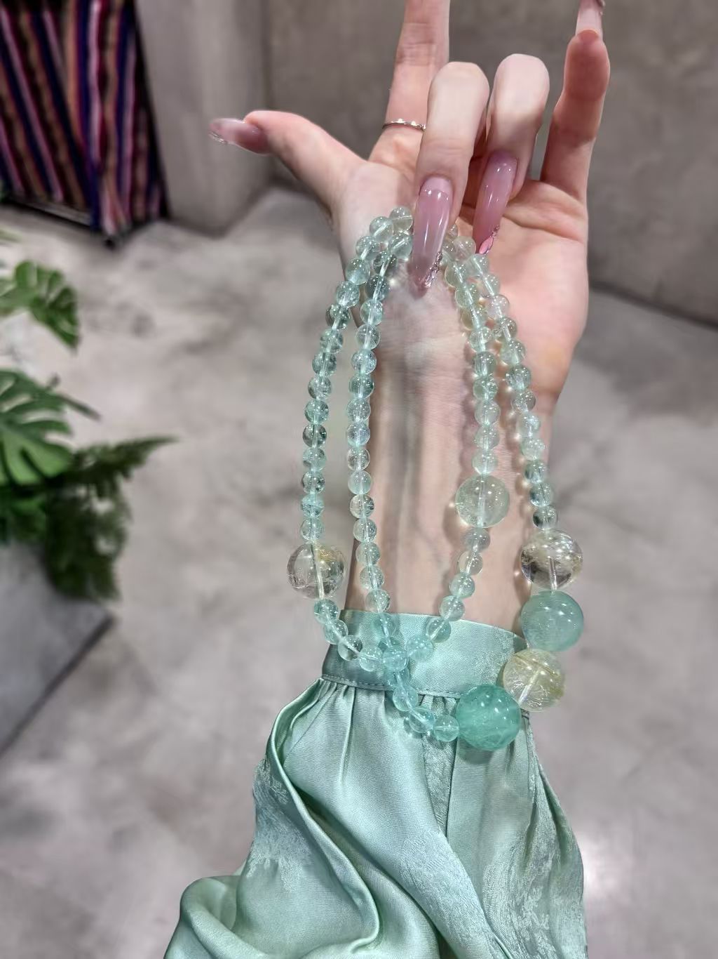 Tranquil Aura Triple - Loop Fluorite Crystal Bracelet