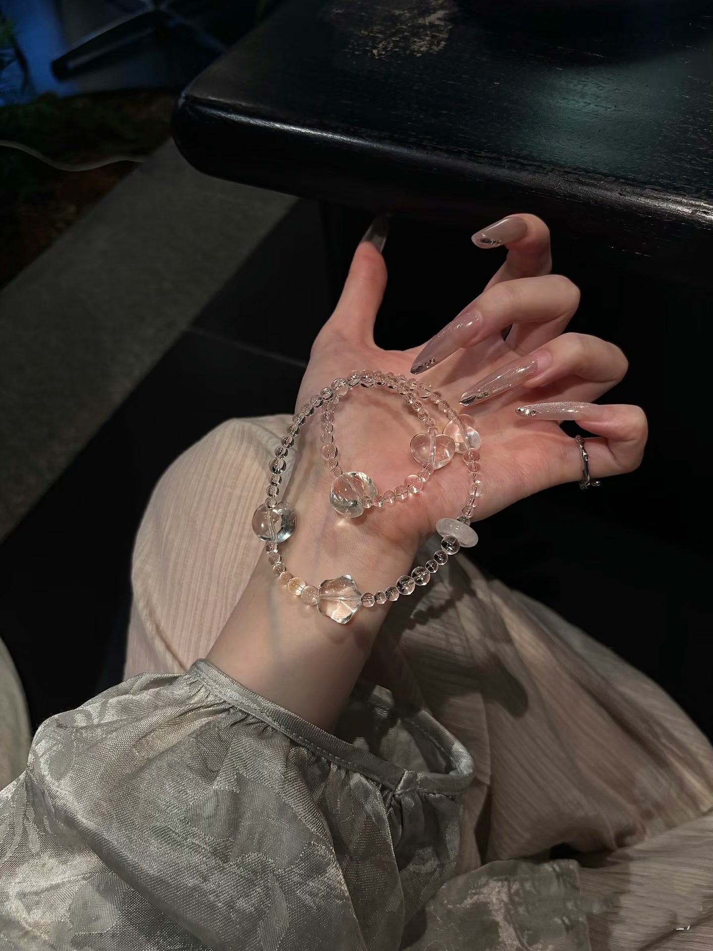 Clear Quartz Duo: Healing Double-Wrap Divine Bracelet