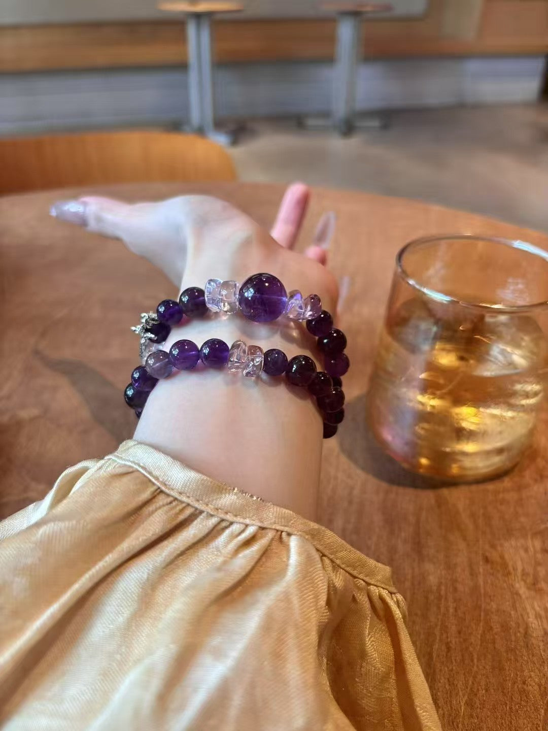 Amethyst Serenity: Mystic Healing Cross Bracelet