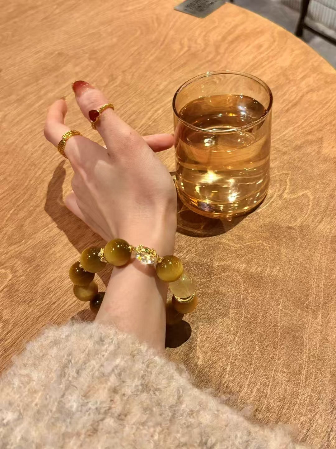 Golden Tiger Eye Empowerment: Healing Crystal Bracelet with Citrine & Sutra Bead Accents