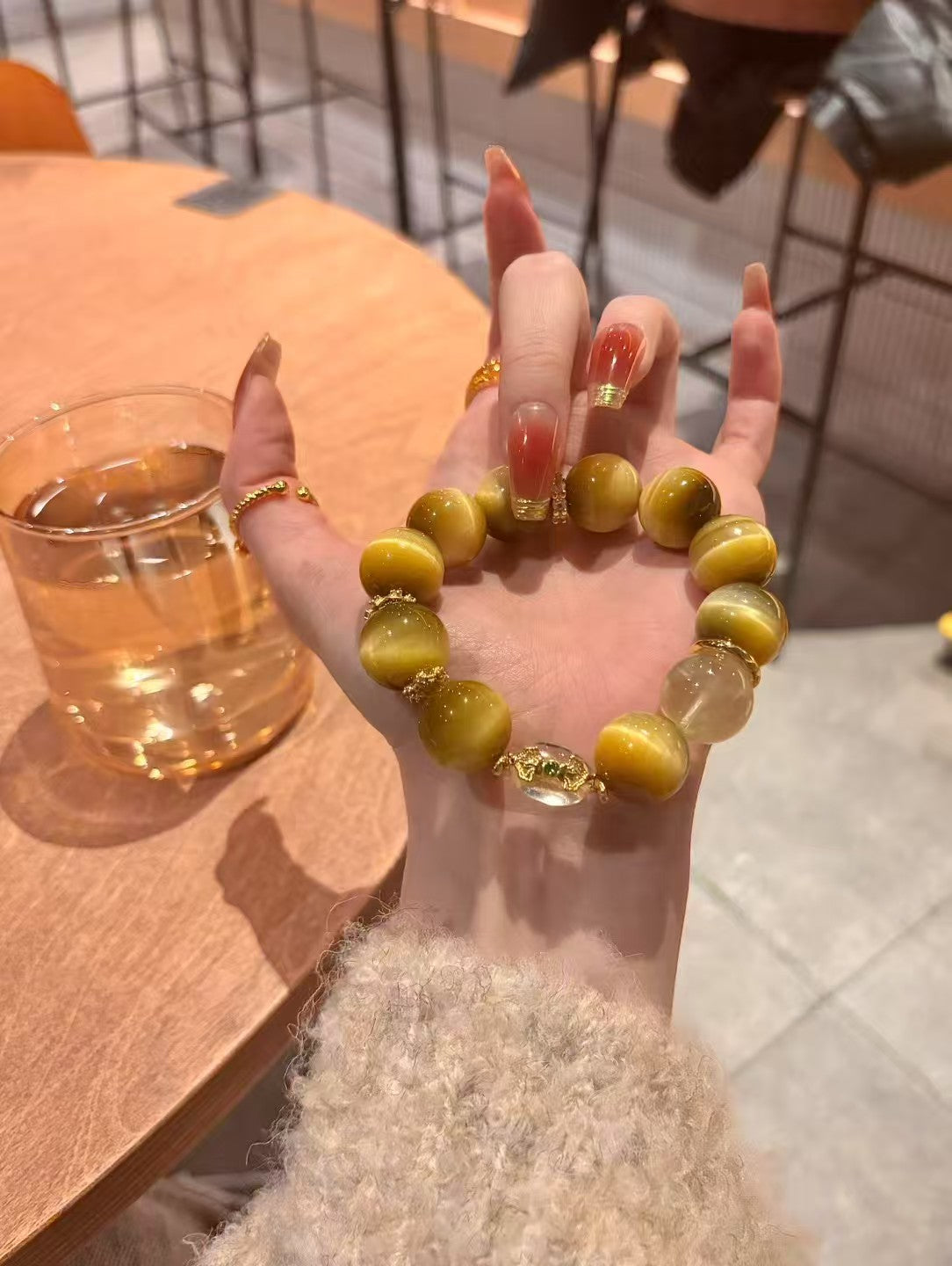 Golden Tiger Eye Empowerment: Healing Crystal Bracelet with Citrine & Sutra Bead Accents