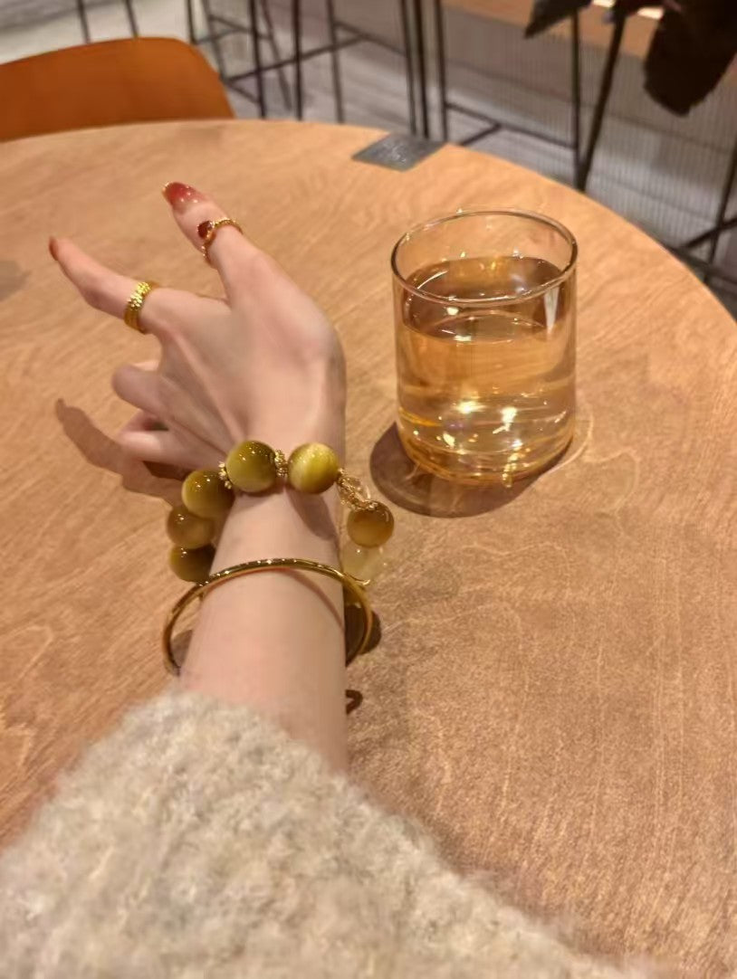 Golden Tiger Eye Empowerment: Healing Crystal Bracelet with Citrine & Sutra Bead Accents