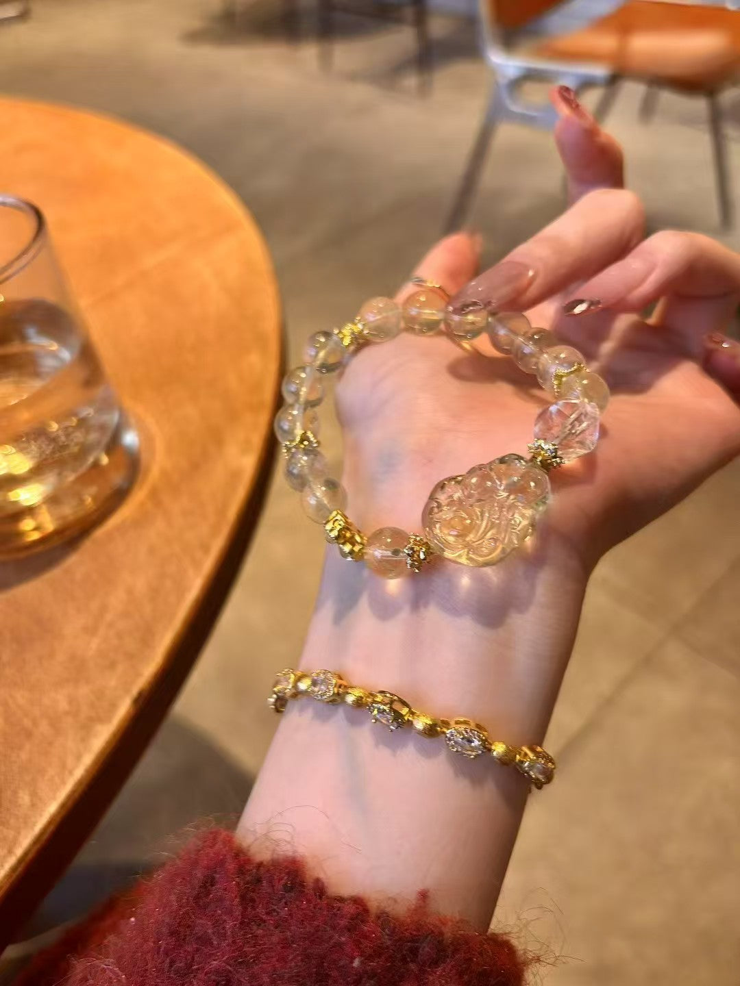 Citrine Fox Spirit Sanctuary: Healing Crystal Bracelet with Yellow Quartz Fox Pendant