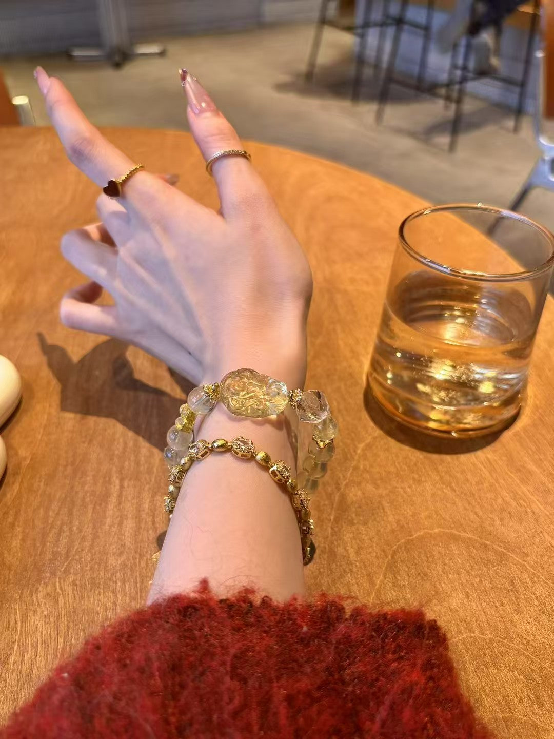 Citrine Fox Spirit Sanctuary: Healing Crystal Bracelet with Yellow Quartz Fox Pendant