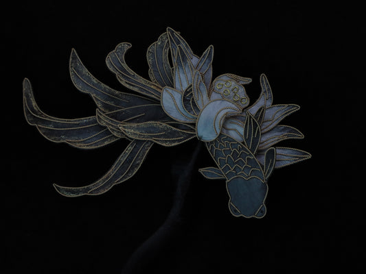 Koi Carp Playing with Lotus Hairpin
