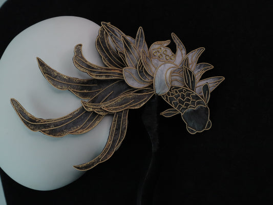 Koi Carp Playing with Lotus Hairpin